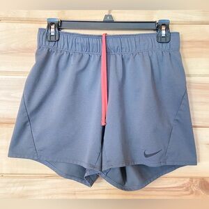 Nike Women's Athletic Shorts in Gray with Pink Accent and Drawstring Size Small